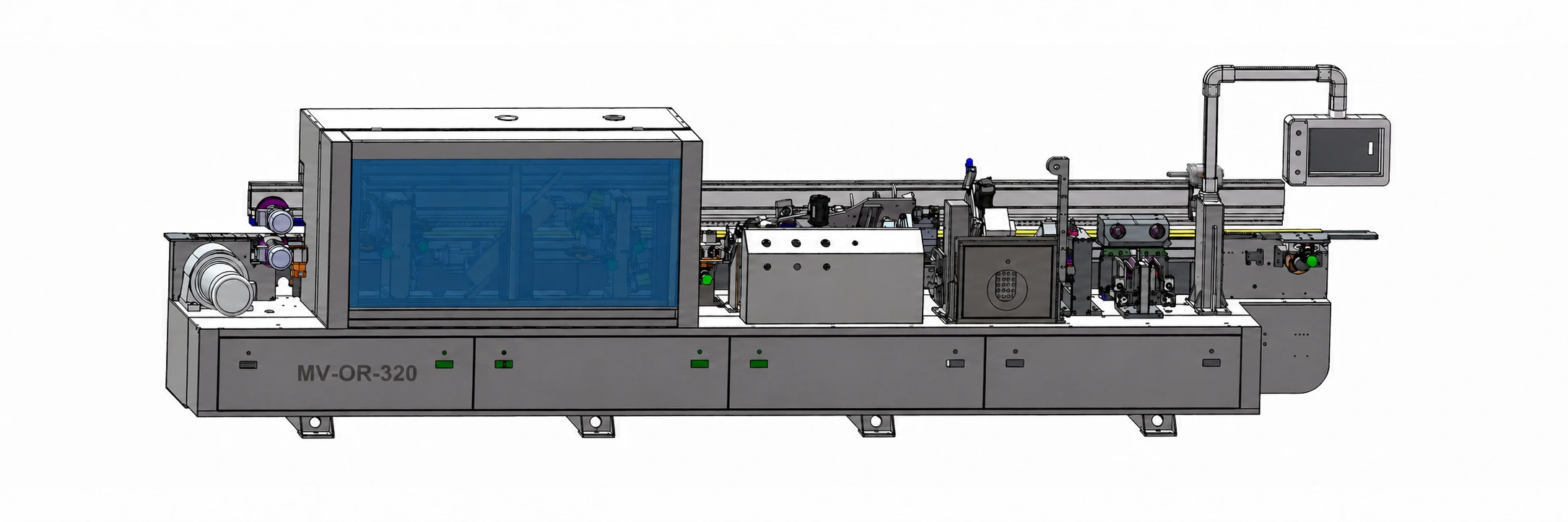 MV-OR-320 — Orladora servo para perfis a 45° MV-OR-320